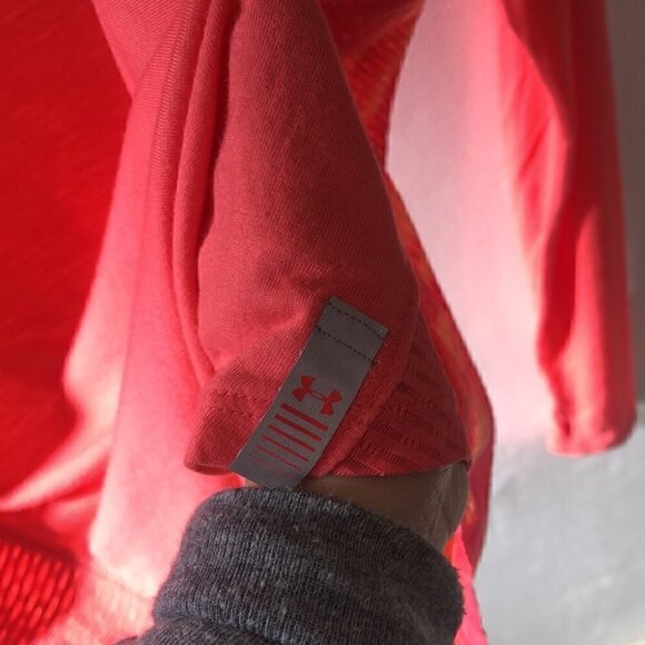 Under Armour Mesh Running Orange Long Sleeve Top Size Small - Picture 3 of 10
